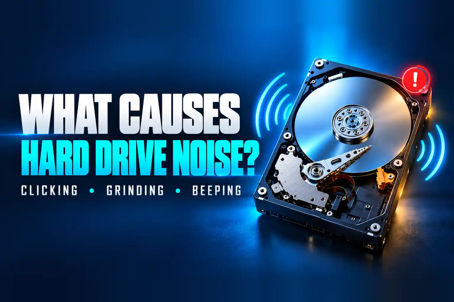 What causes the unusual noise from a hard disk?
